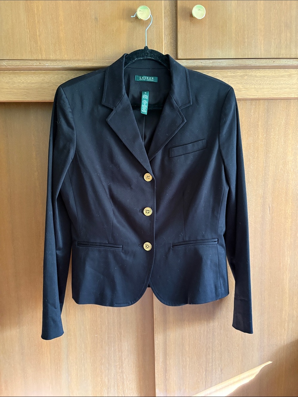 Lauren Ralph Lauren Black Single-Breasted Tailored Blazer